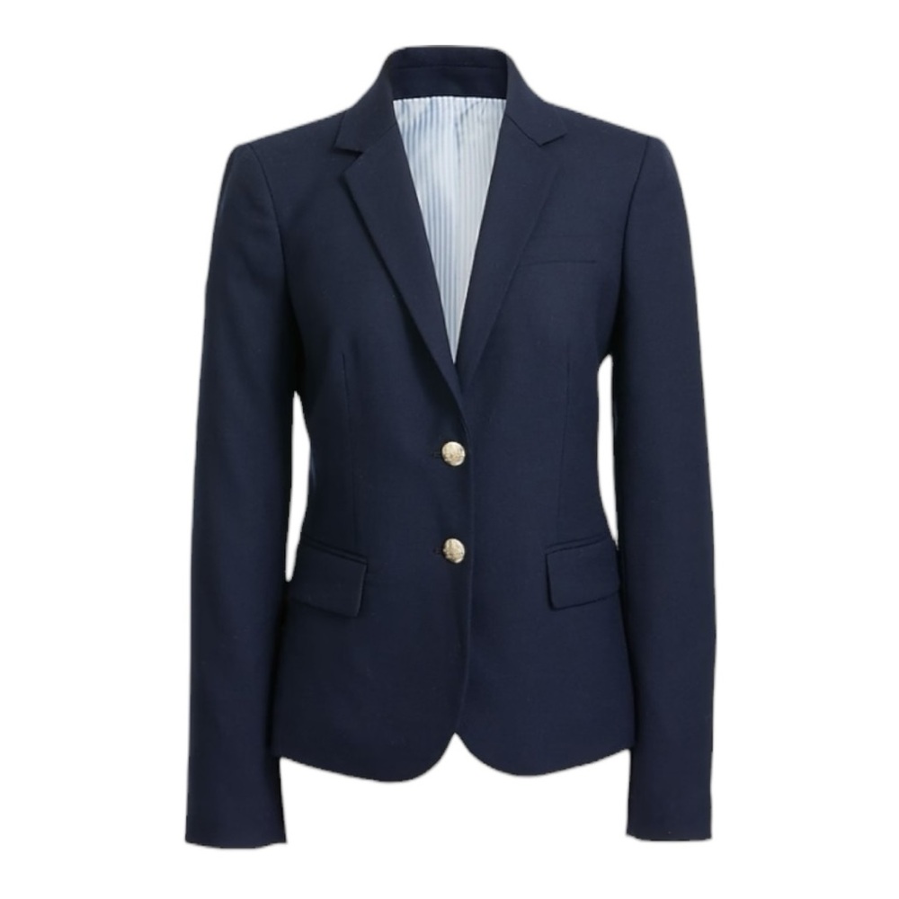 J. Crew Navy Blue Schoolboy Wool Blend Blazer - 8